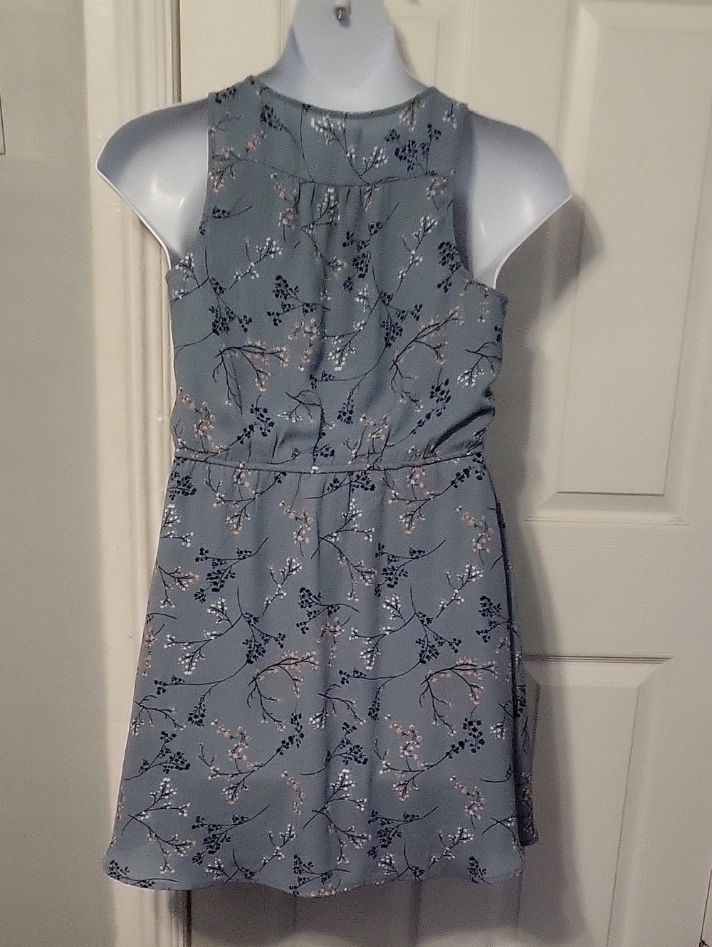 Maurices Blue Floral Drawstring Tank Dress - Picture 7 of 10